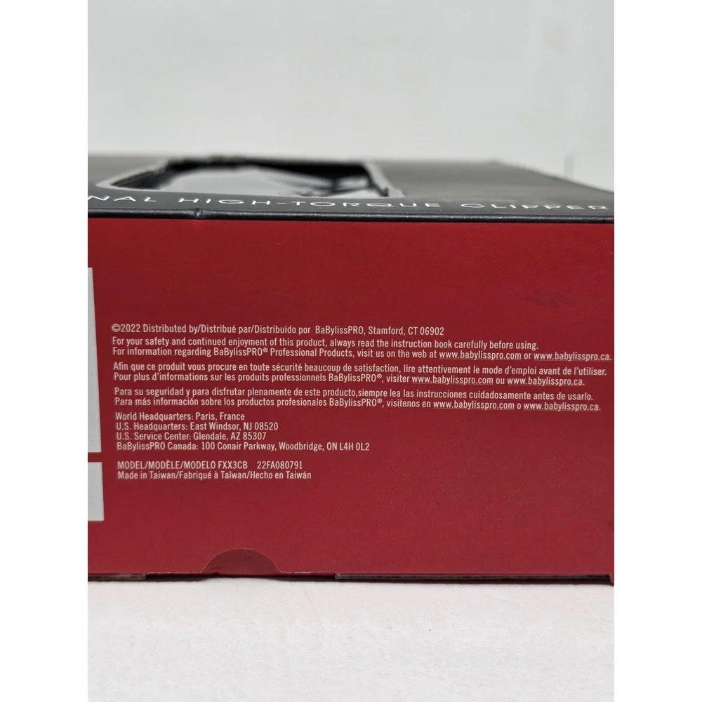 BaBylissPRO FX3 Professional High Torque Clipper Black #FXX3CB New Open Box